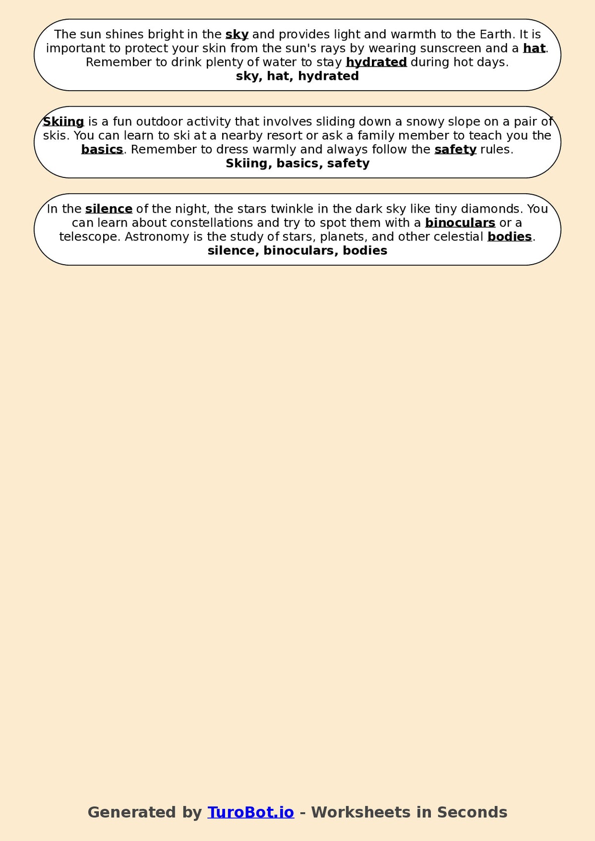 Year 2 English Fill in the Blanks Worksheet – Common Sight Words