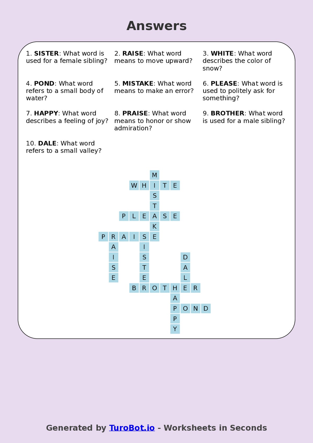 Year 5 English Crossword Worksheet – Common Homophones
