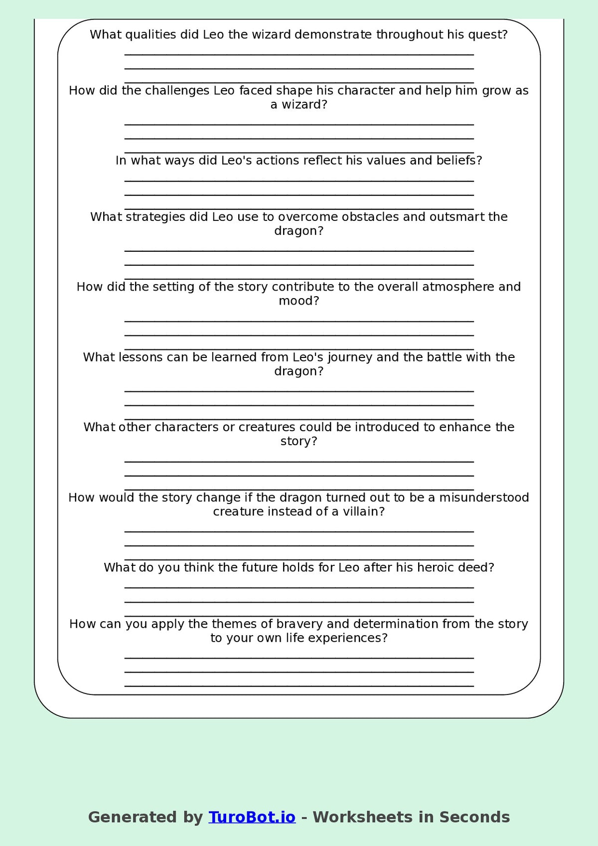 English - Year 5 - Magic Quest Comprehension