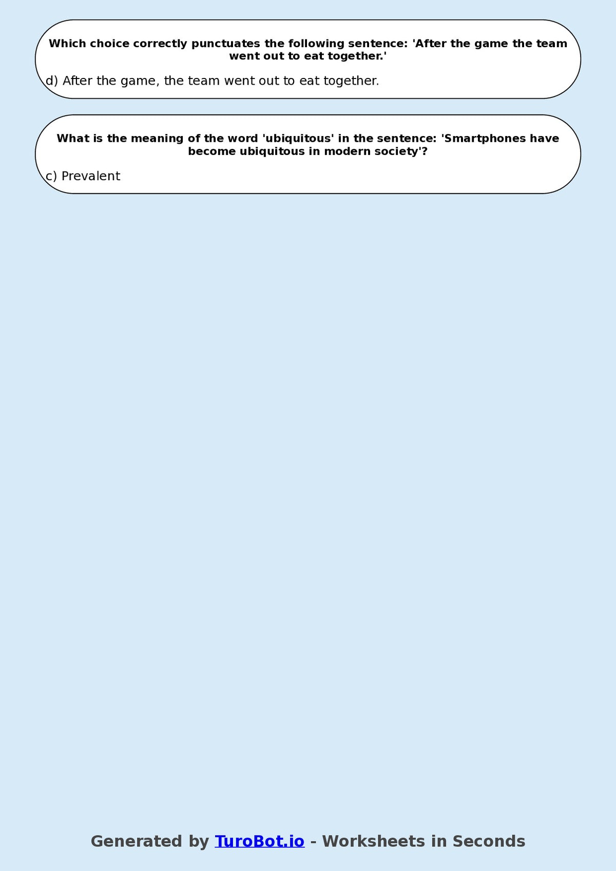 Year 8 English Multiple Choice Worksheet – Editing for Grammar and Clarity