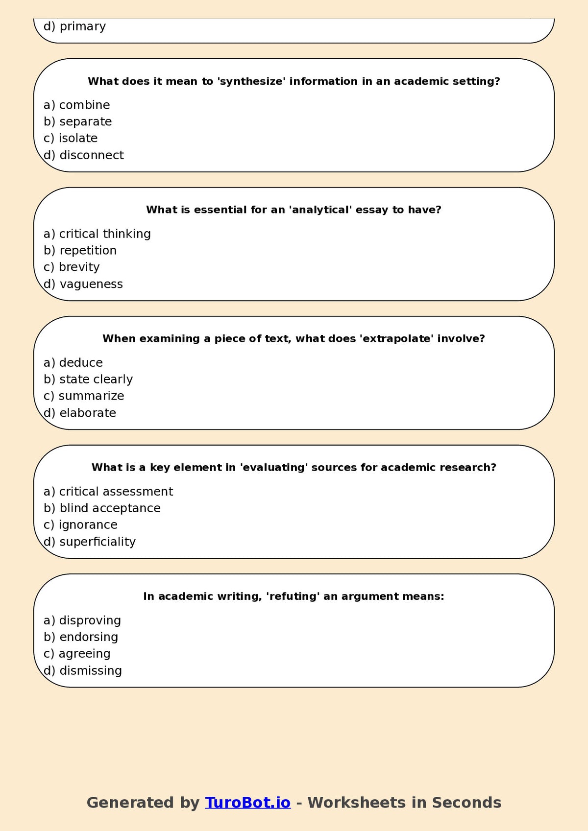 English - Year 9 Worksheet: Vocabulary Building