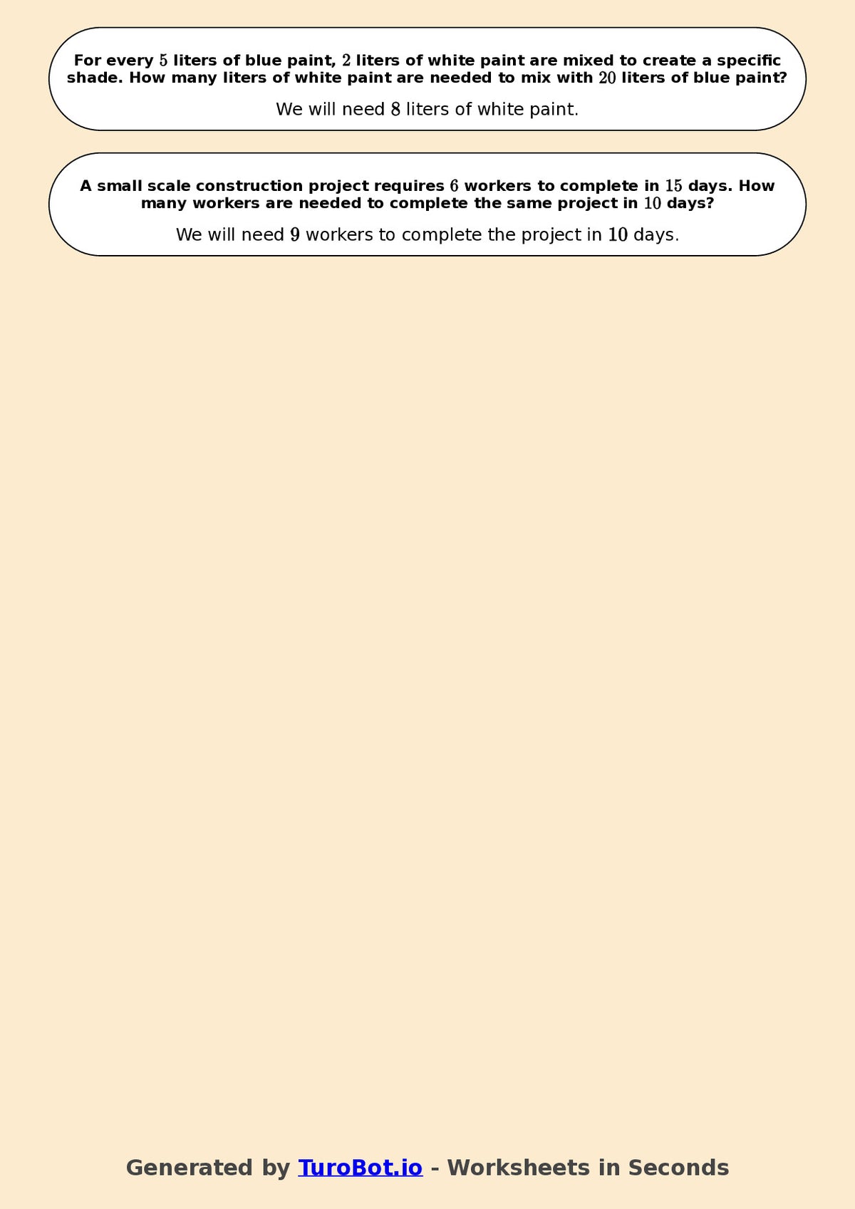Year 7 Math Worksheet – Multi-Step Proportion Problems