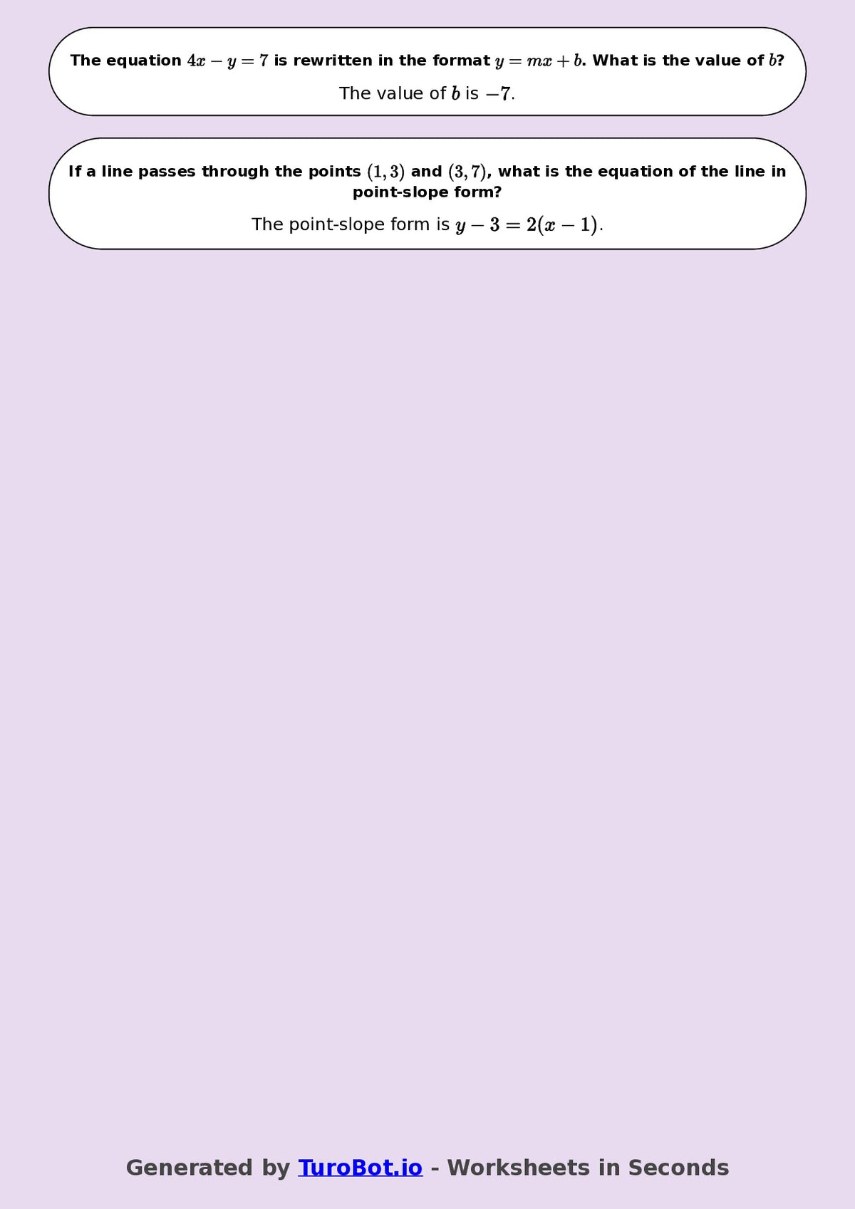 Year 8 Math Worksheet – Coordinates and Linear Graphs