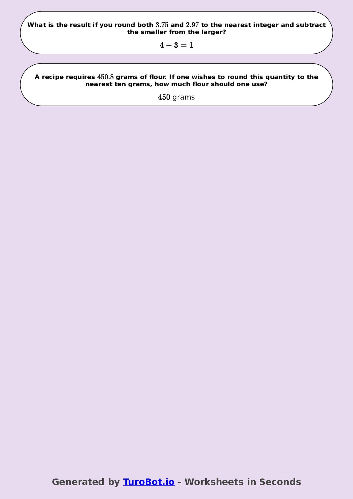Year 8 Math Worksheet – Estimation and Rounding