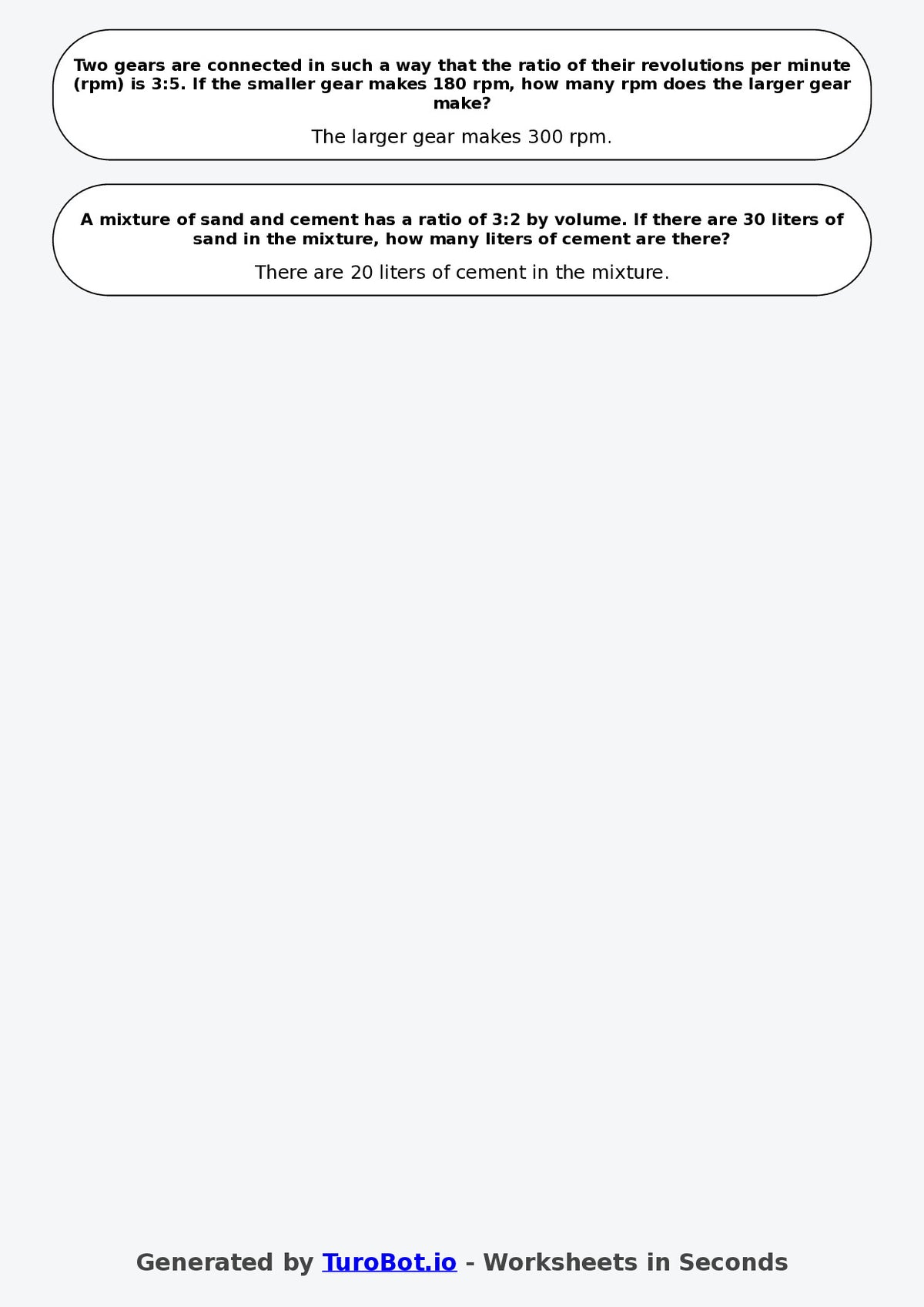 Year 9 Math Worksheet – Ratios and Fractions Links