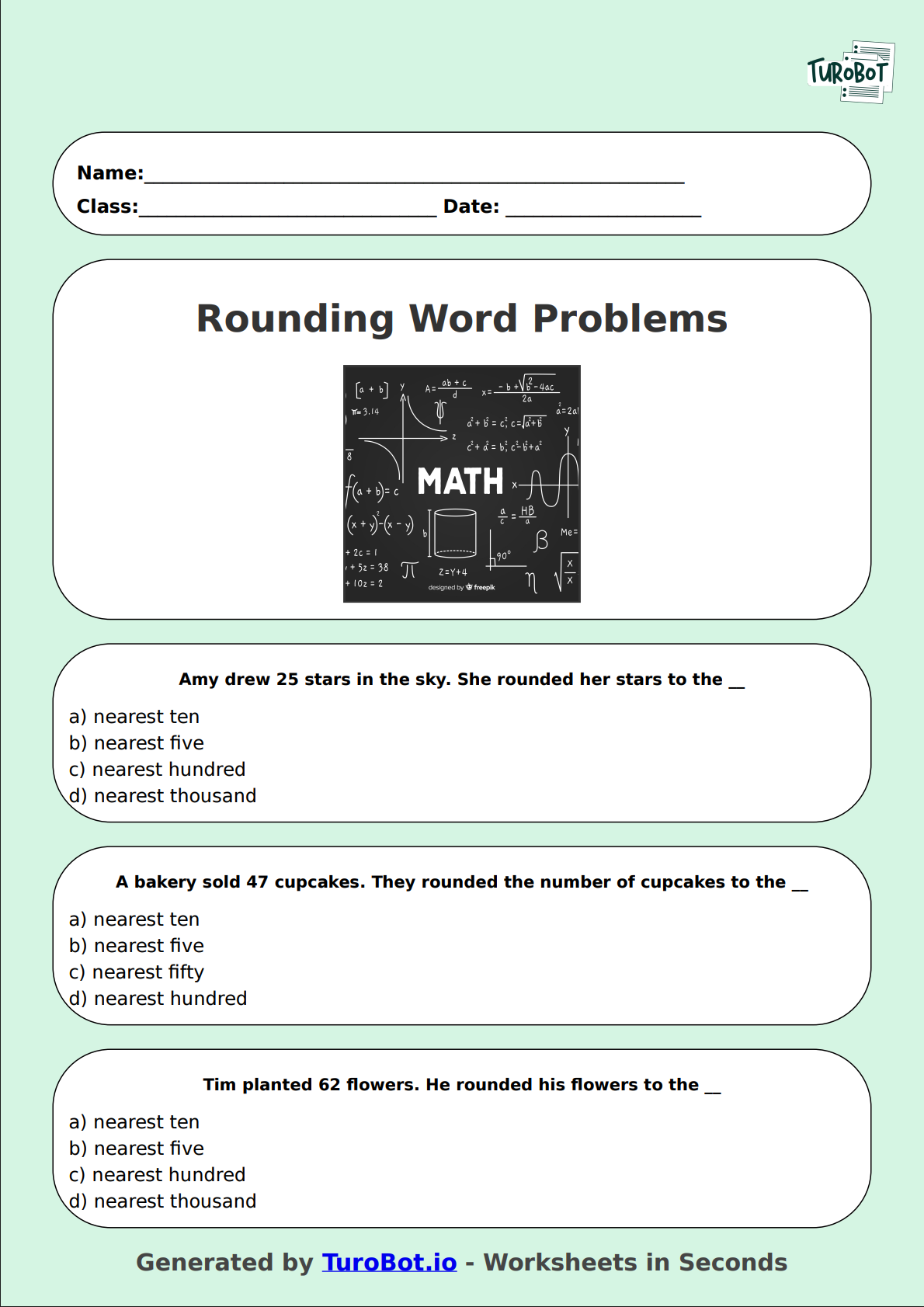 Math - Rounding Word Problems - Year 3 - Rounding Numbers in Word Problems