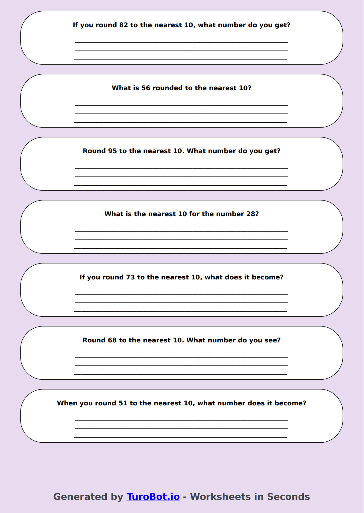 Math - Rounding to the Nearest 10 - Year 3 - Rounding Round-Up 1