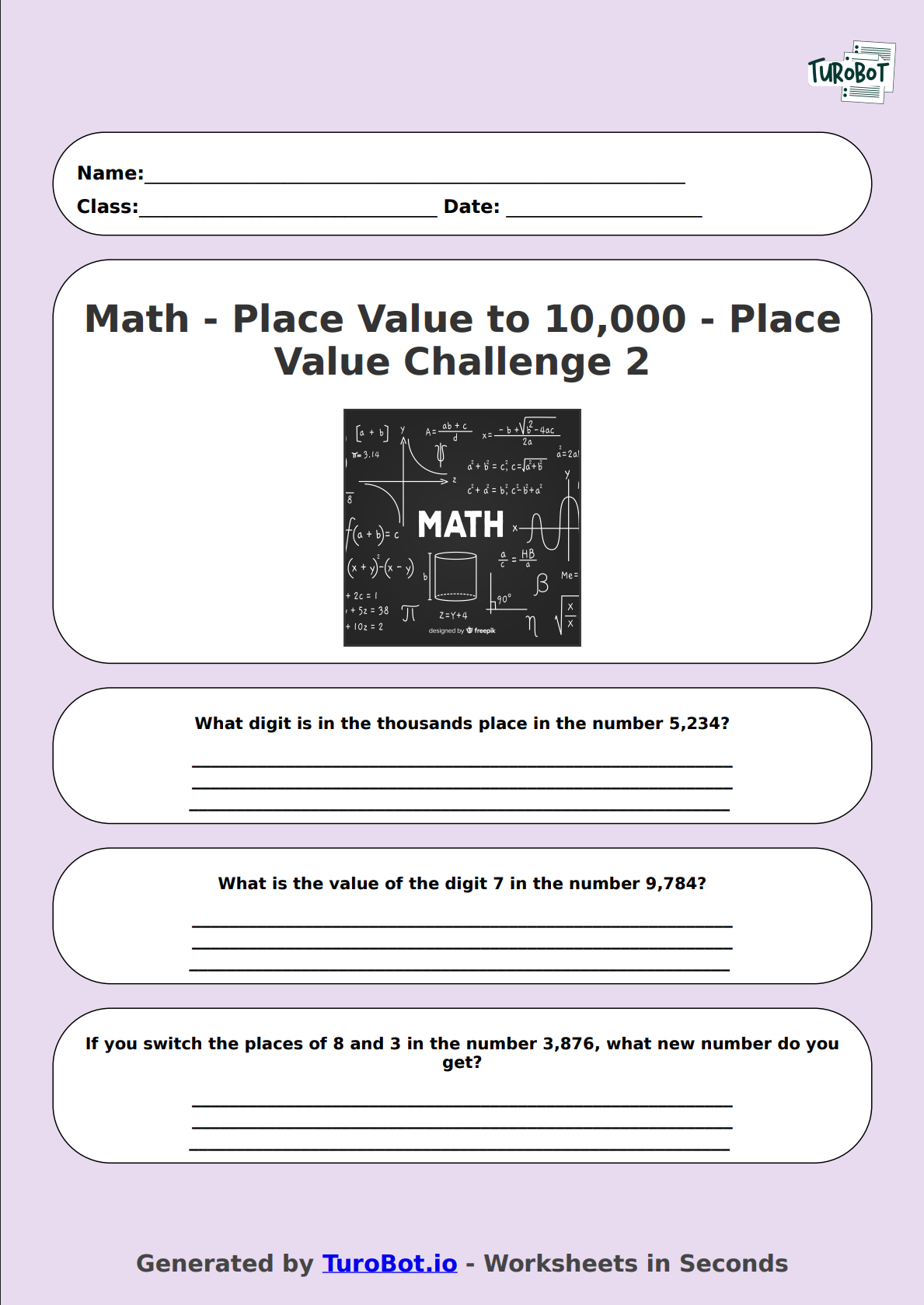 Math - Place Value to 1,000 - Year 3 - Place Value Challenge 2