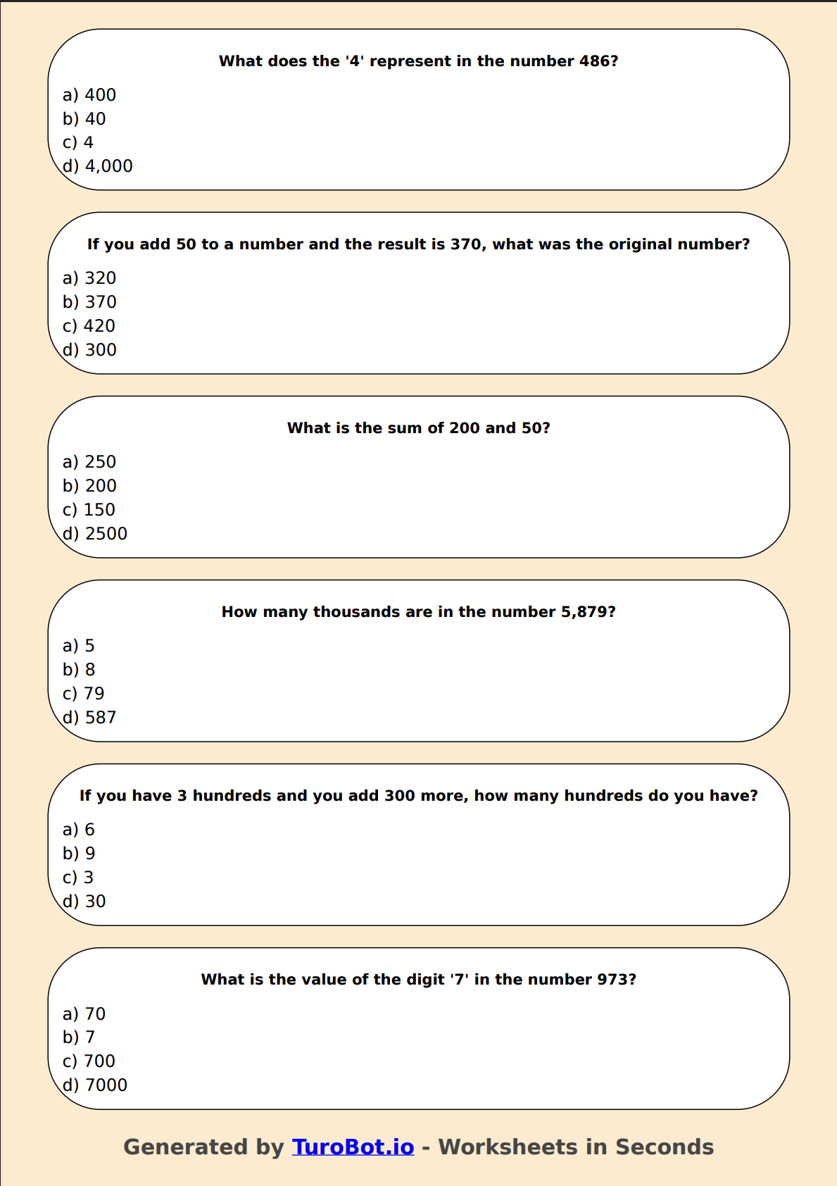 Math - Place Value - Thousands, Hundreds, Tens, Ones - Year 3 - Place Value Fun 1
