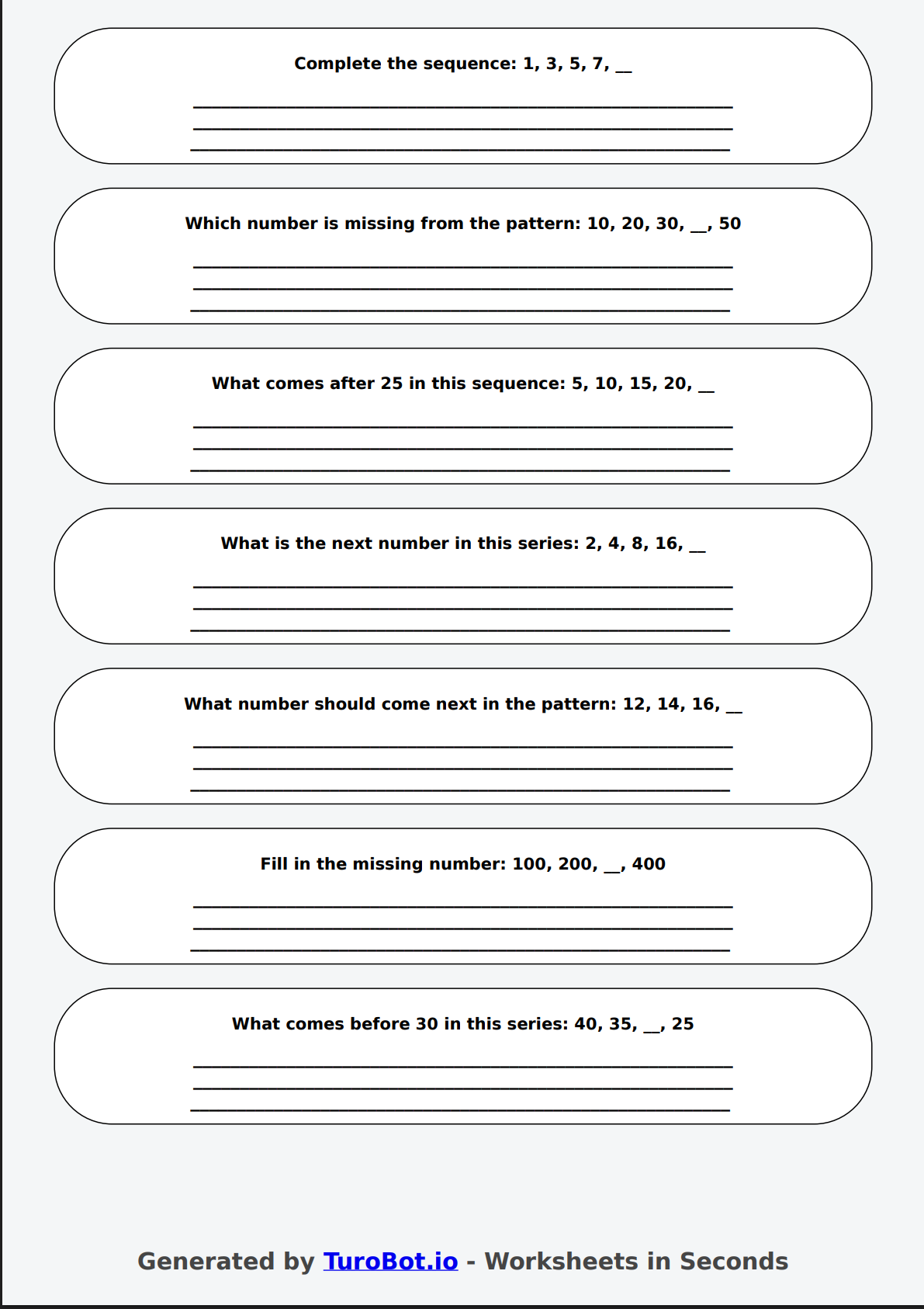Math - Number Patterns and Operations - Year 3 - Number Patterns