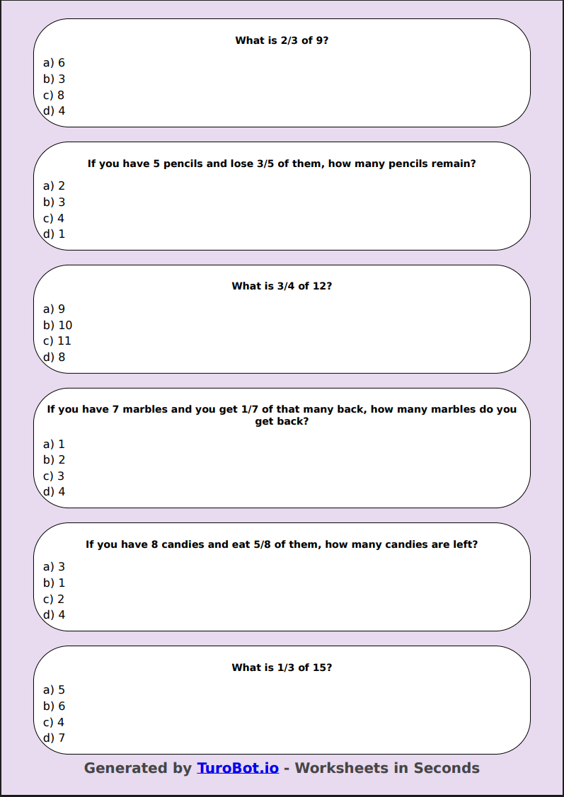 Math - Fractions of a Group - Year 3 - Fractions of a Set