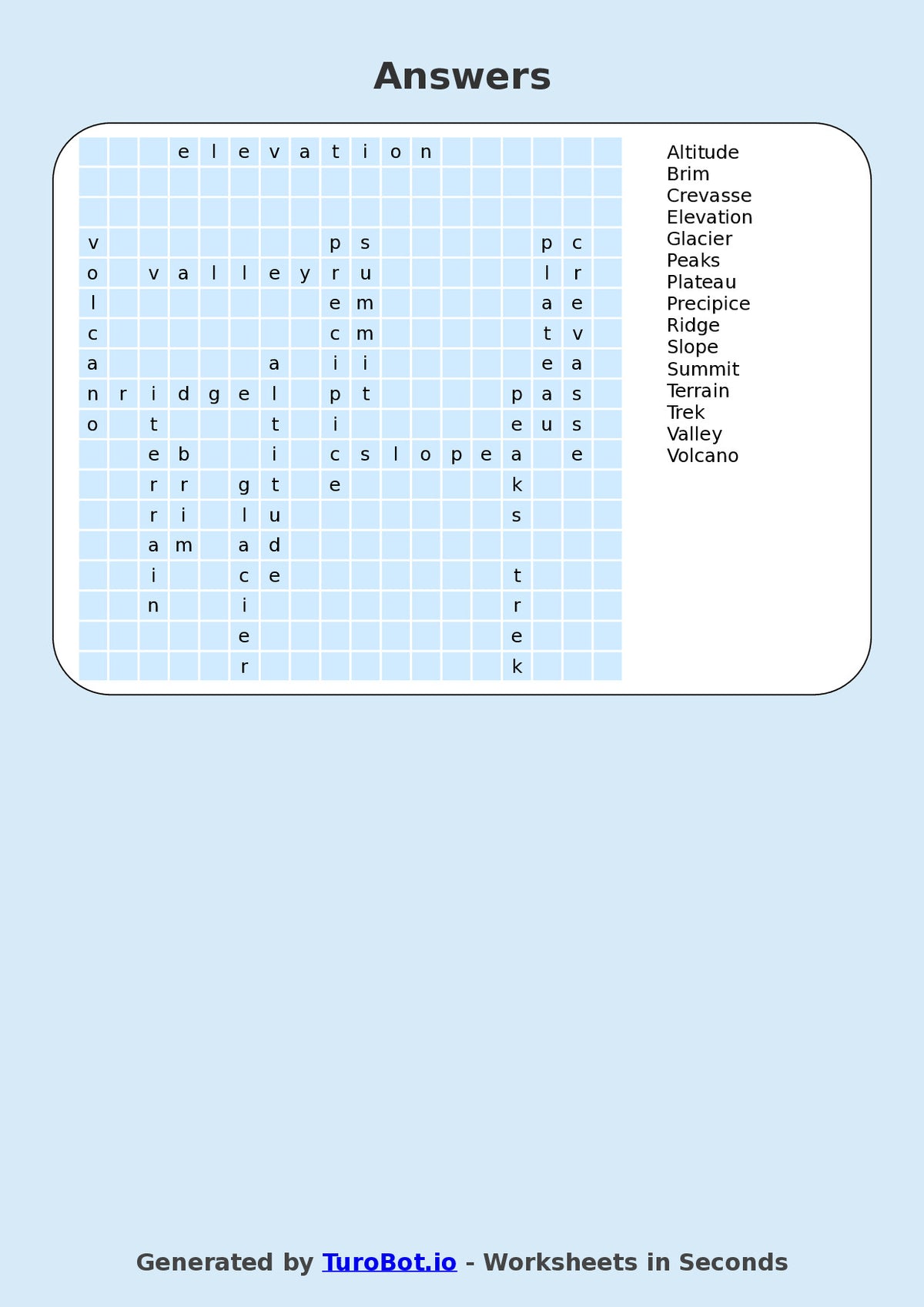 Vocabulary - Year 5 - Find a Word - World Mountains – Free Find a Word Worksheet