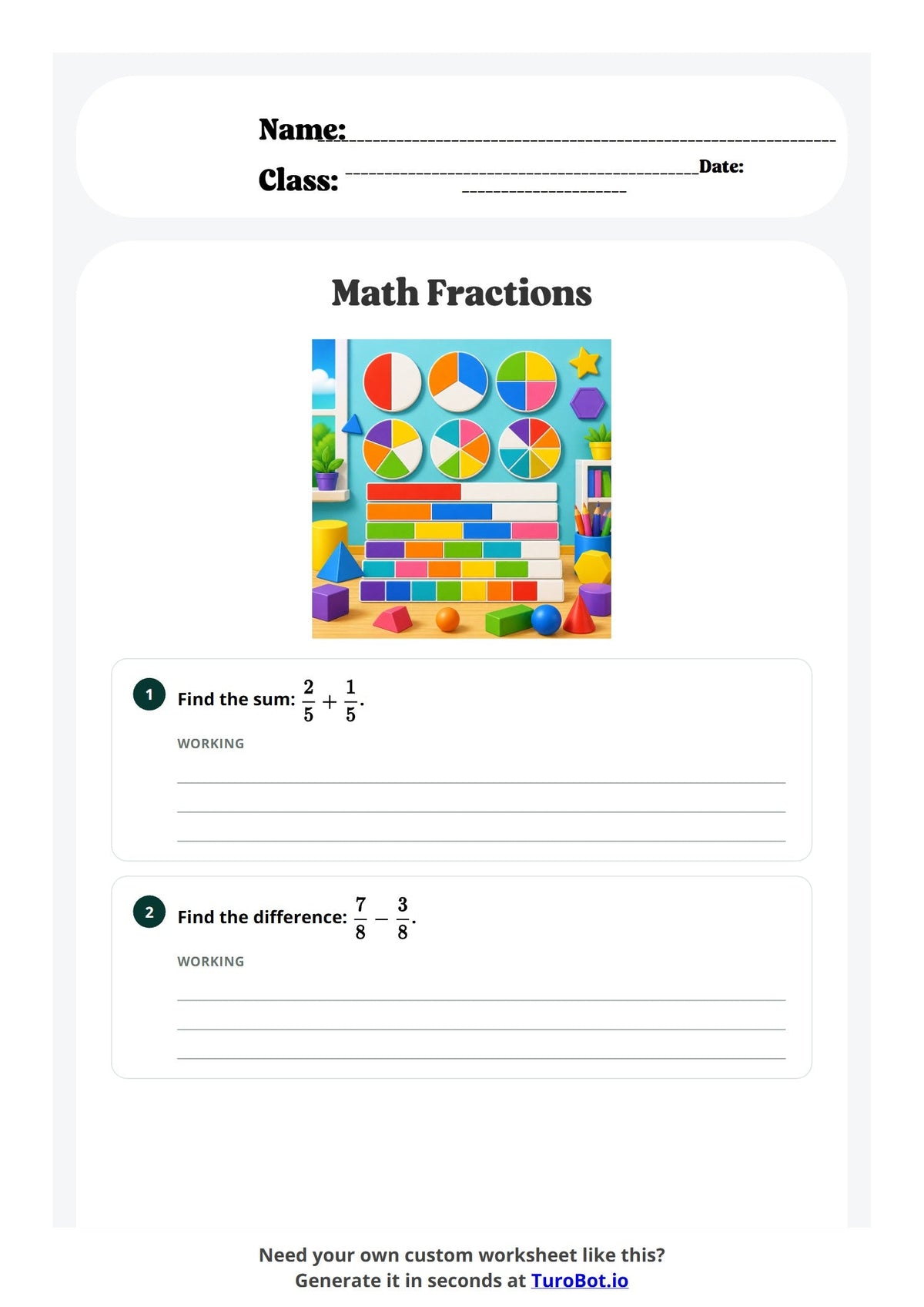 Math Fractions preview