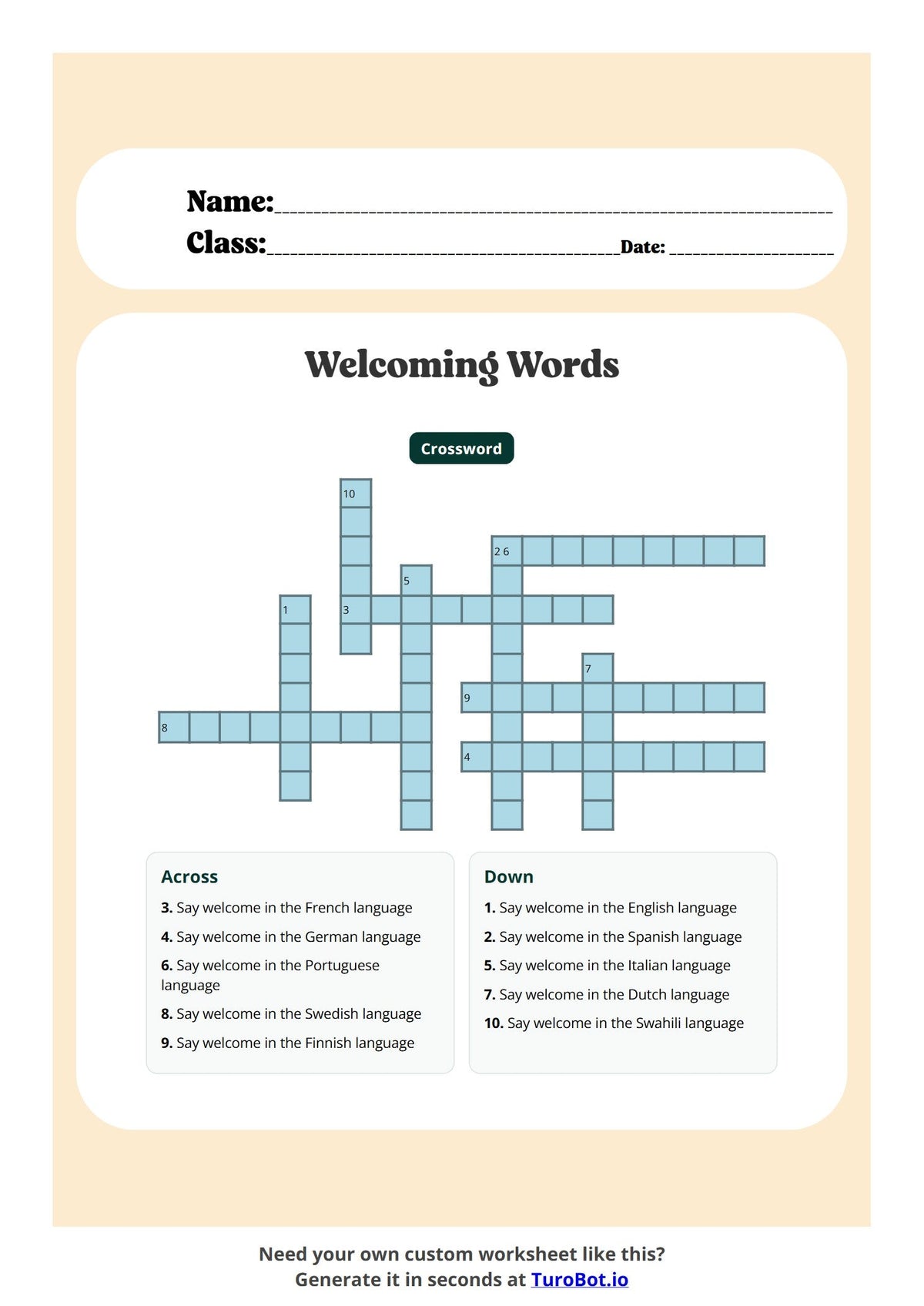 Free Year 3 Language Worksheet - Welcoming Words preview