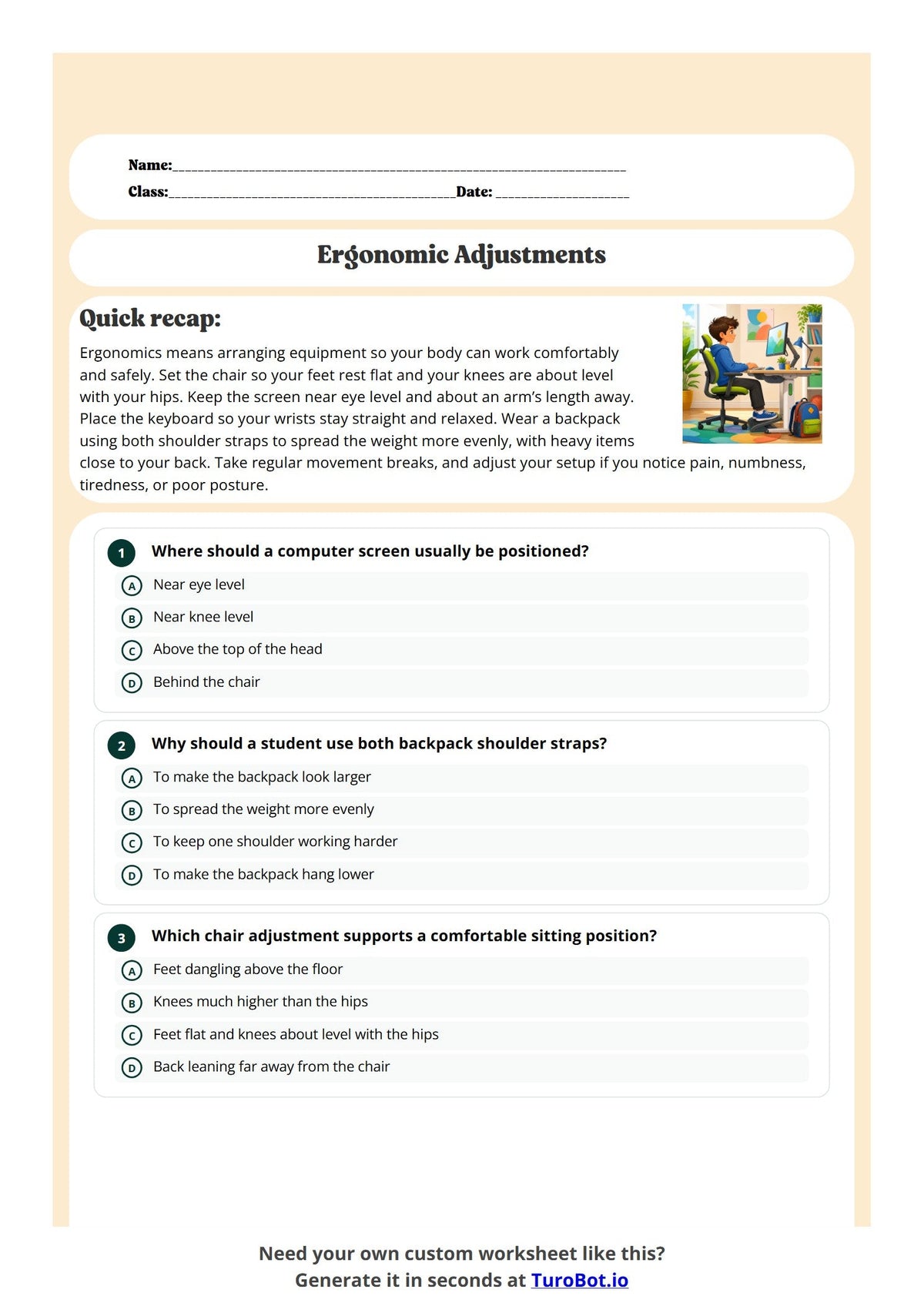 Ergonomic Adjustments preview