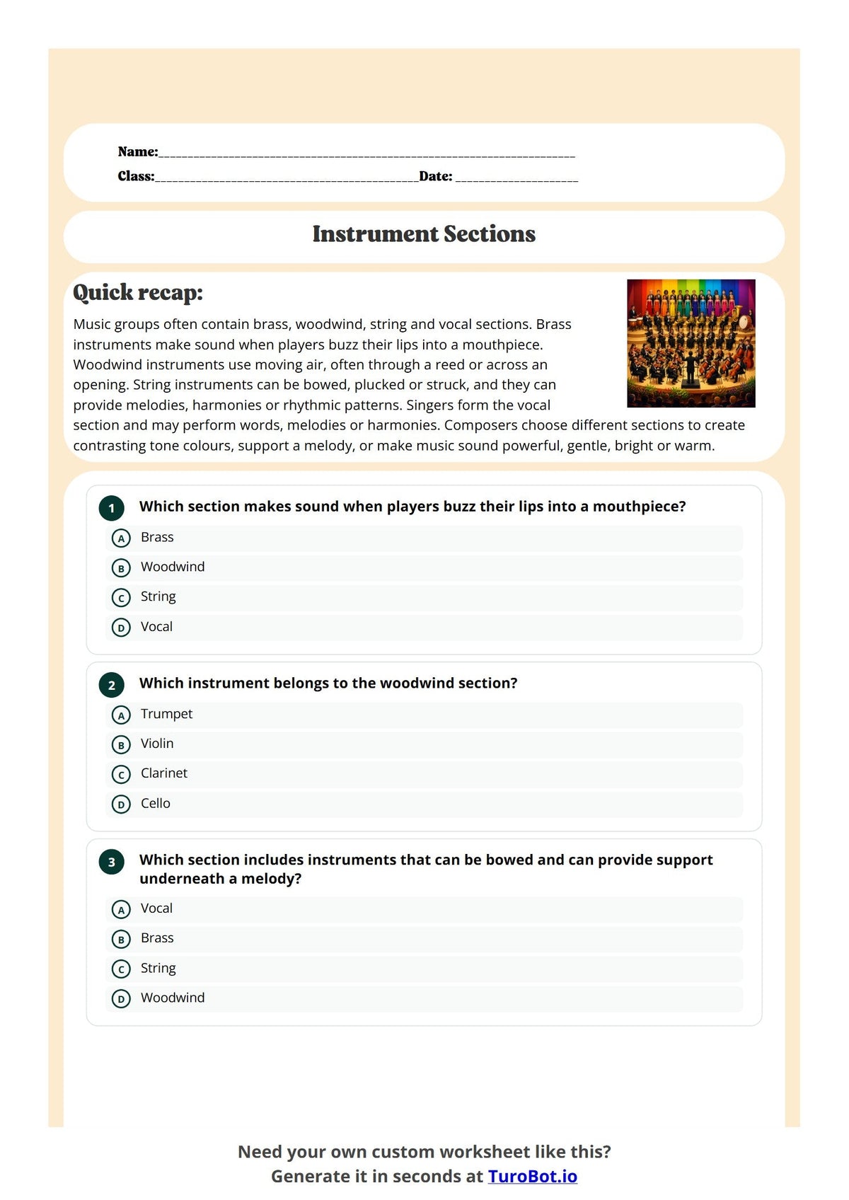 Instrument Sections preview