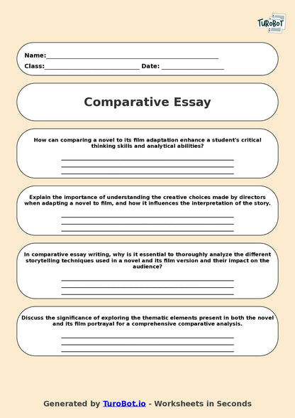 English - Year 11 - Comparative Essay