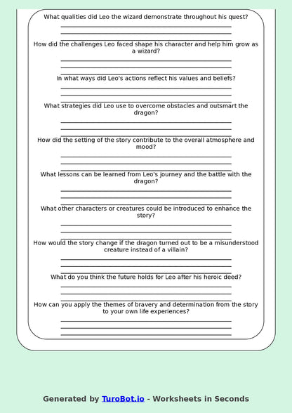 English - Year 5 - Magic Quest Comprehension