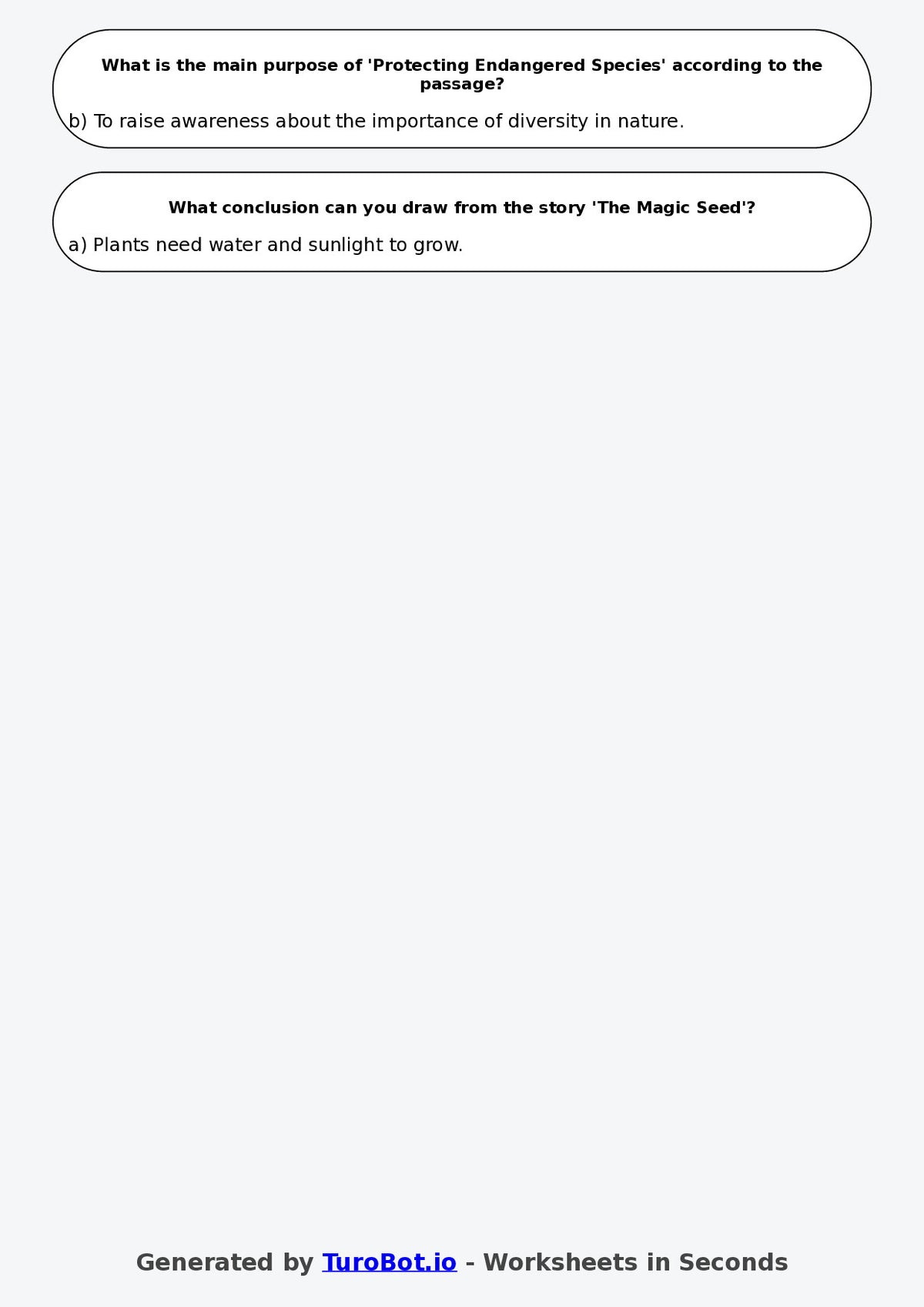 Year 6 English Multiple Choice Worksheet – Summarising Informational Texts