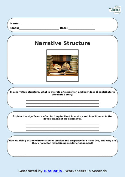English - Year 8 Worksheet: Narrative Structure