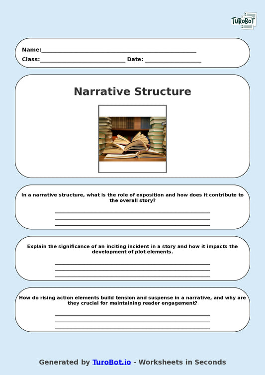 English - Year 8 Worksheet: Narrative Structure