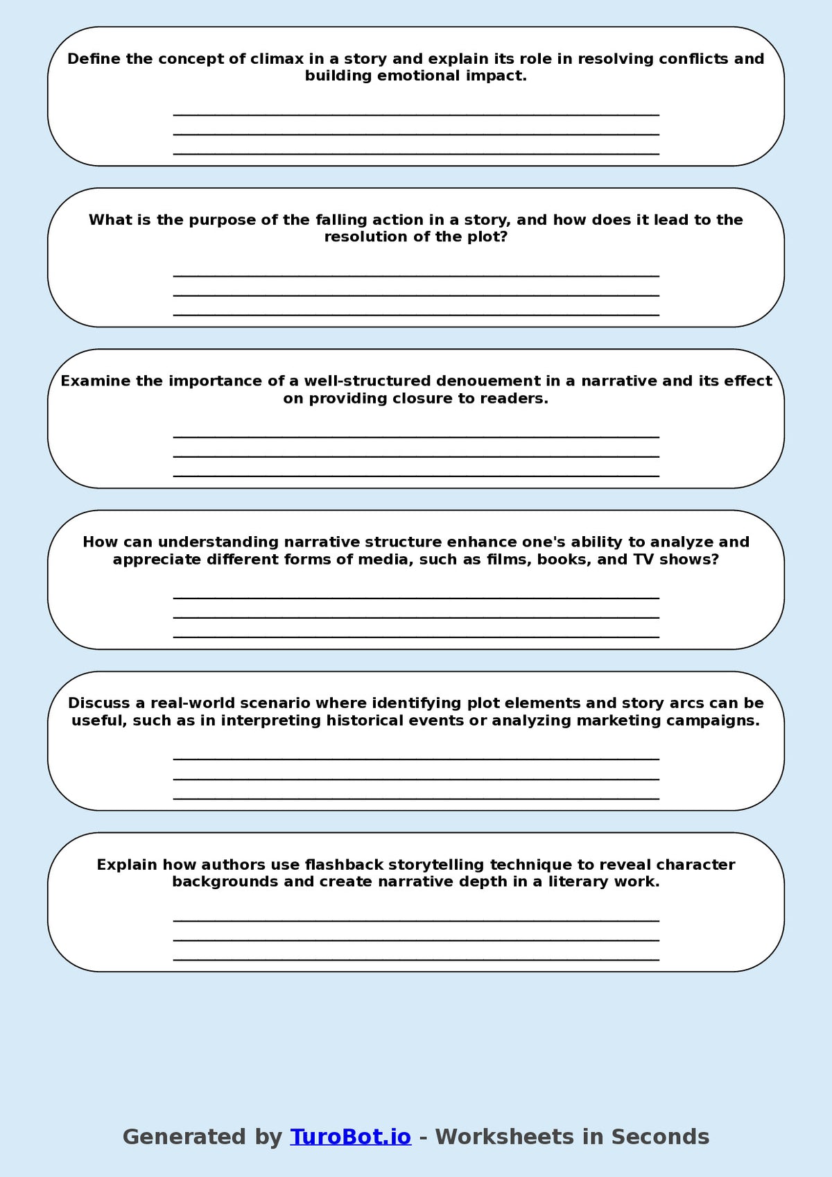 English - Year 8 Worksheet: Narrative Structure