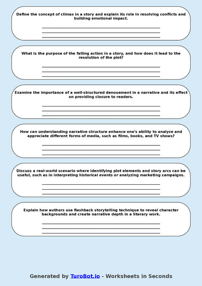English - Year 8 Worksheet: Narrative Structure
