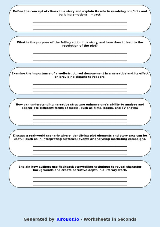 English - Year 8 Worksheet: Narrative Structure