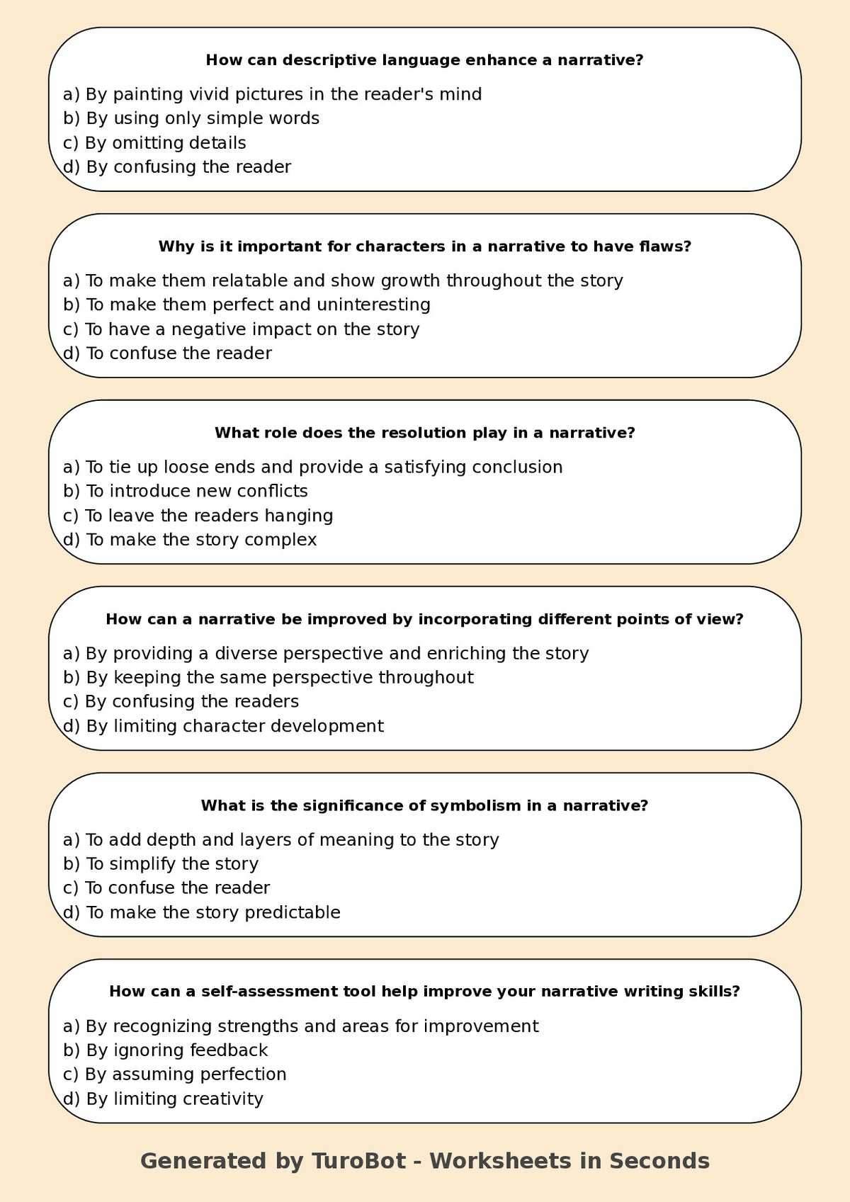English - Year 9 Worksheet: Writing Narratives