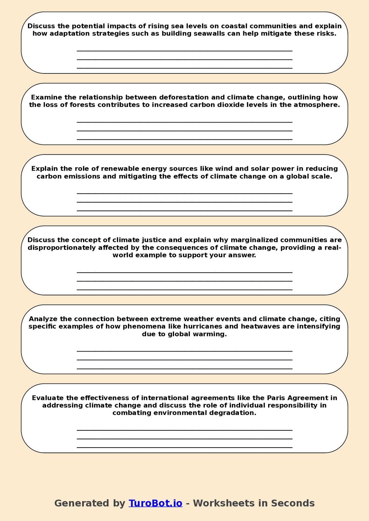 Environmental Science - Year 11 - Climate Change