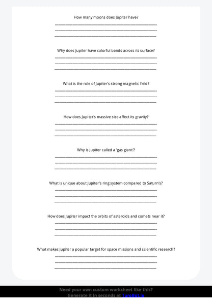 Free Worksheet - Year 3 General Knowledge Basic Earth Facts Multiple Choice