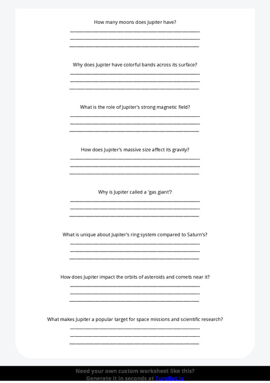 Free Worksheet - Year 3 General Knowledge Basic Earth Facts Multiple Choice