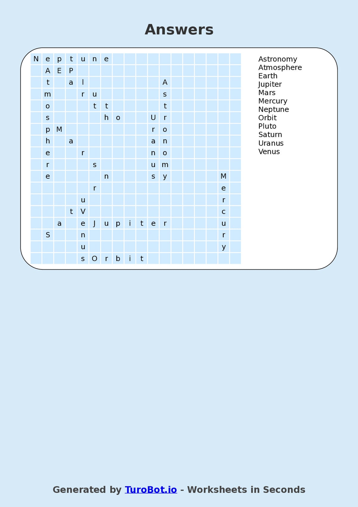 General Knowledge - Year 4 - Find a Word - Planets in the Solar System – Free Find a Word Worksheet