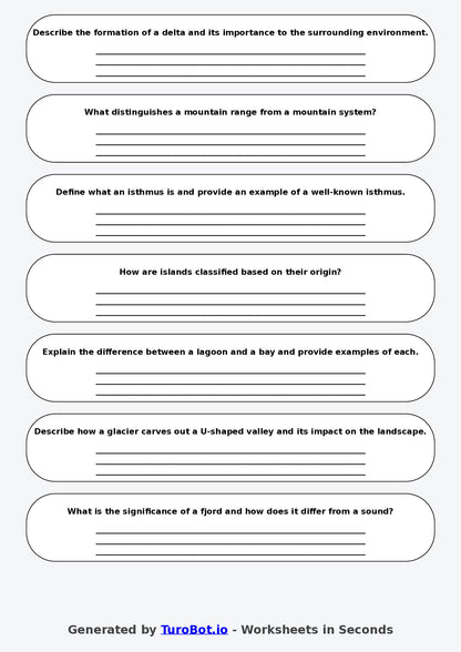 Geography - Year 8 - Landforms and Features