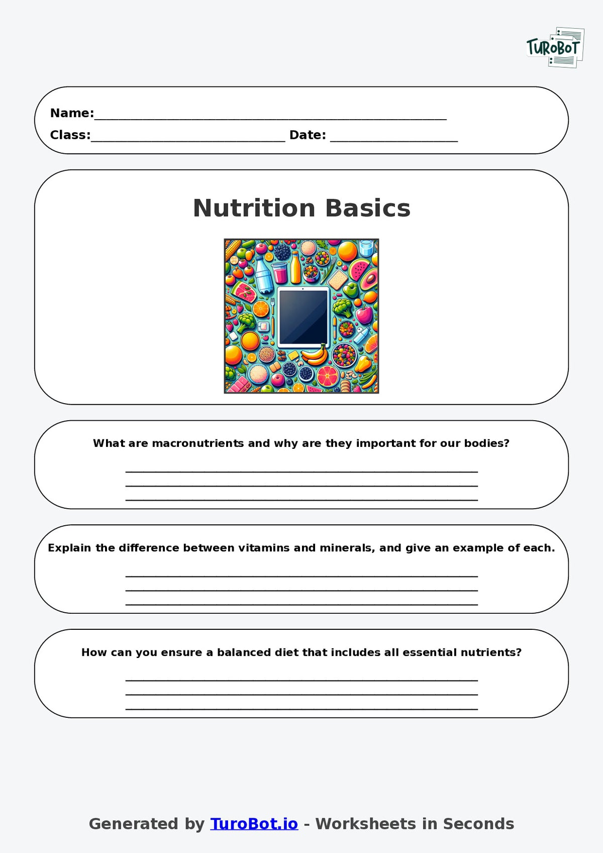 Health - Year 5 - Nutrition Basics