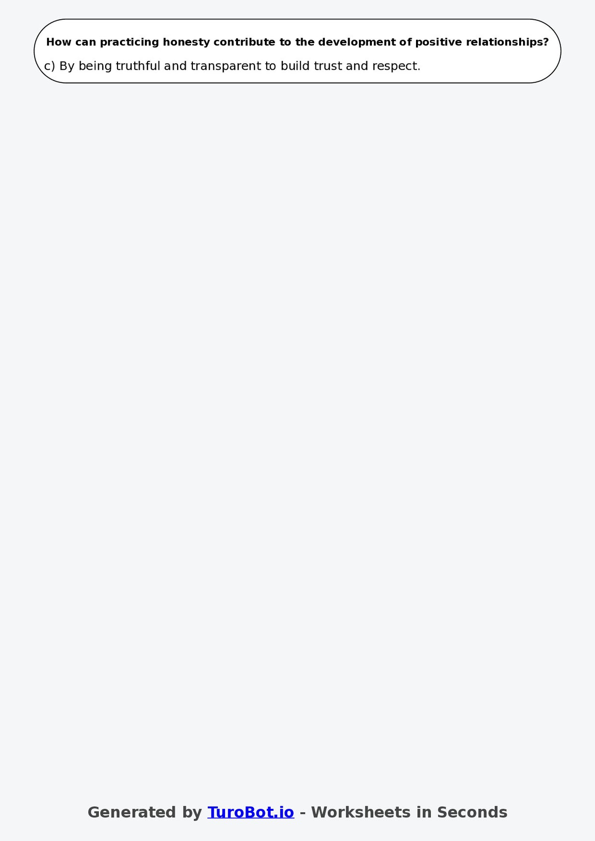 Year 6 Health & Wellbeing Multiple Choice Worksheet – Building Positive Relationships