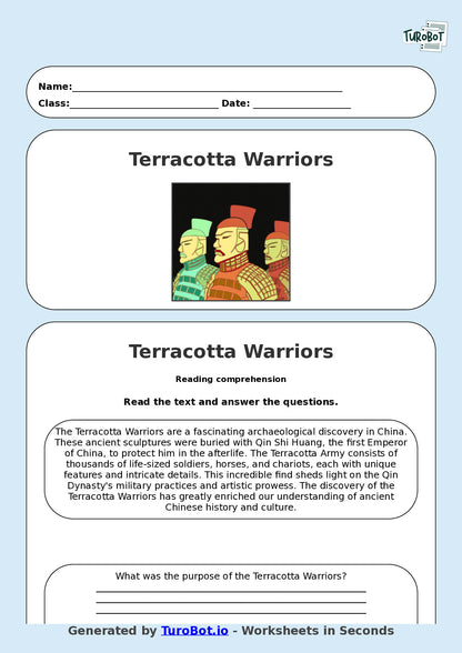 History - Year 8 - Terracotta Warriors