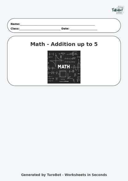 Math - Addition up to 5 - Foundational