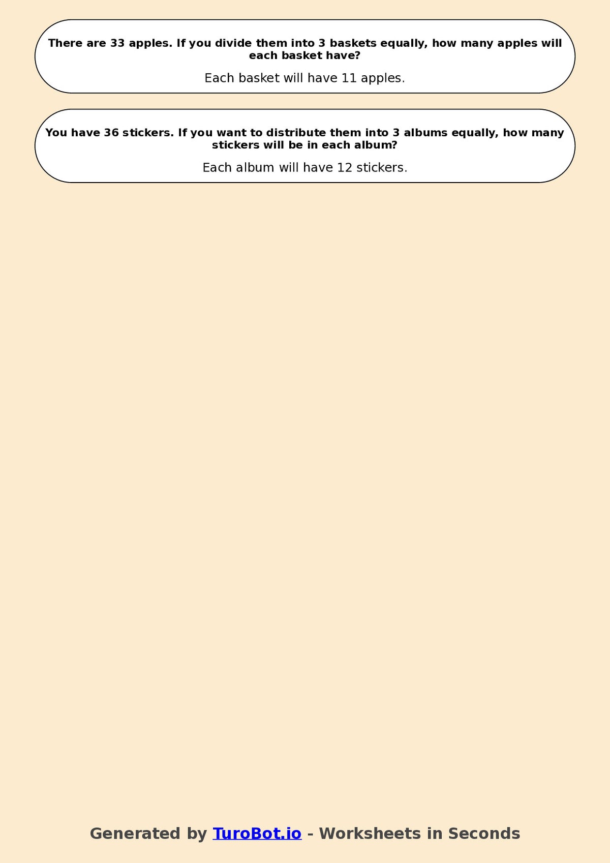 Math - Division - Year 3 - Divide by 3
