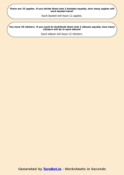 Math - Division - Year 3 - Divide by 3