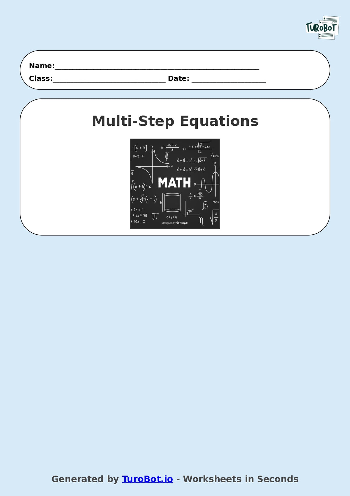 Math - Easy Multi-Step Equations Exercise 3 - Year 7 - Exercise 3