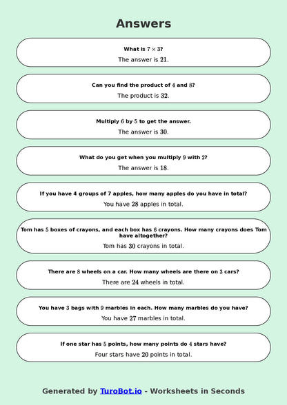 Math - Multiplication - Year 3 - Challenge Mixed Multiplication Facts