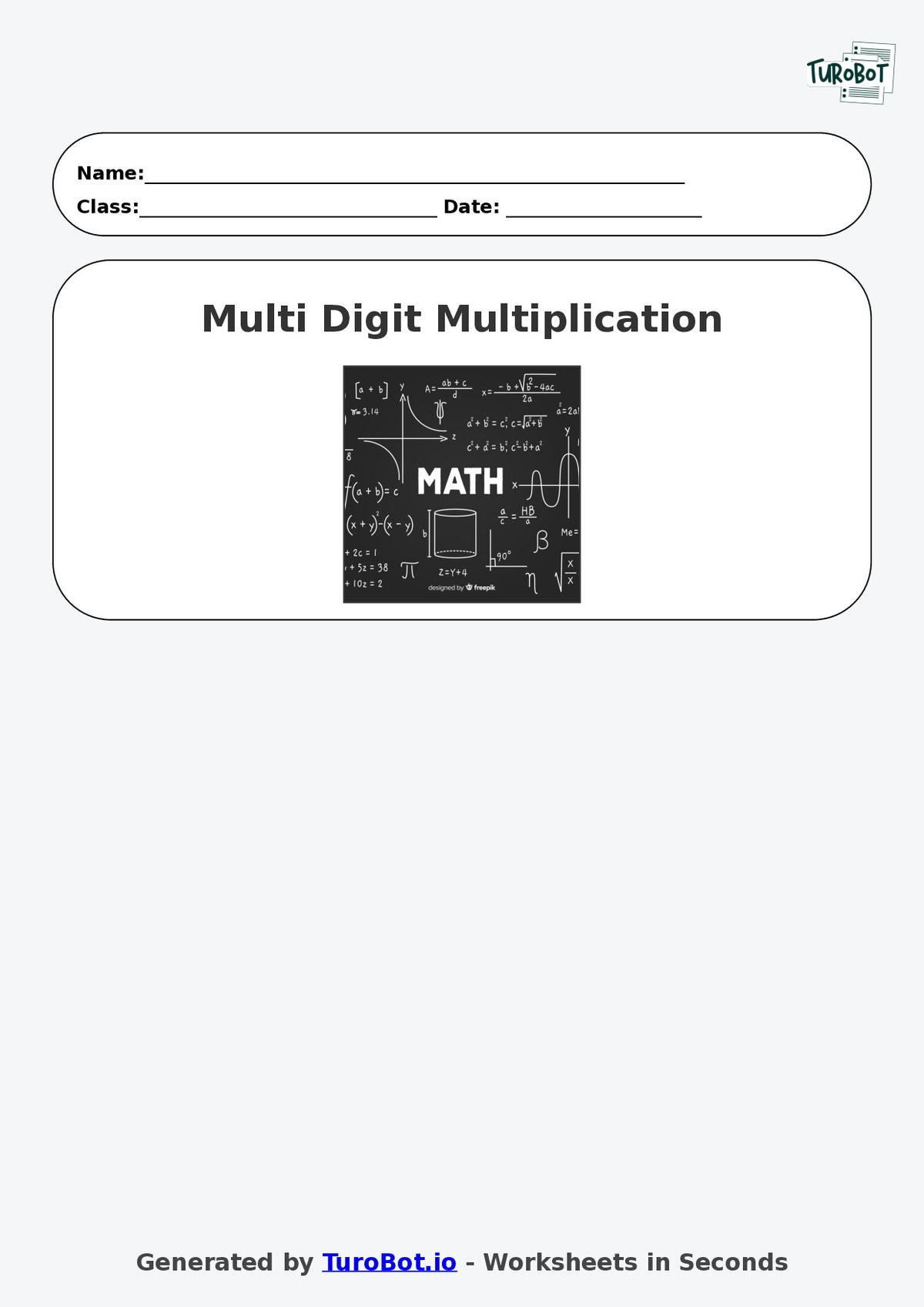 Math - Multiplication - Year 3 - Challenge Multi Digit Multiplication