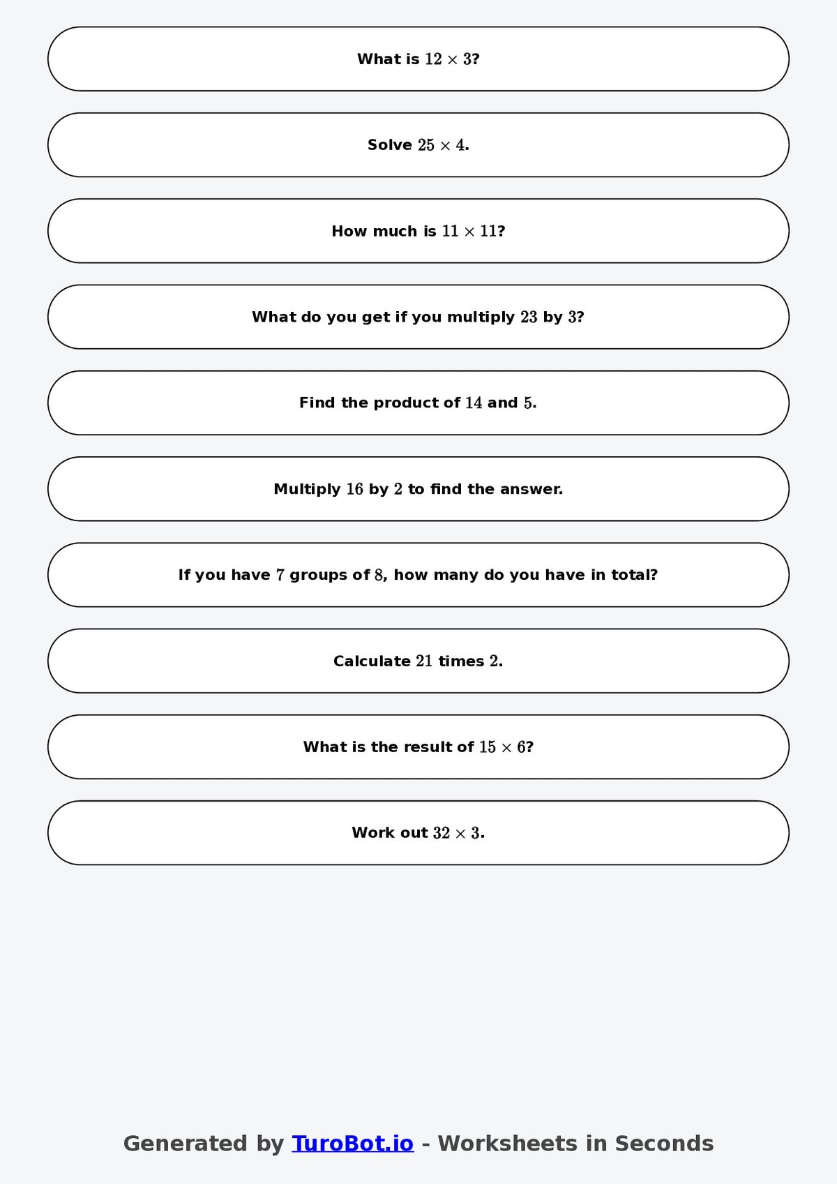 Math - Multiplication - Year 3 - Challenge Multi Digit Multiplication