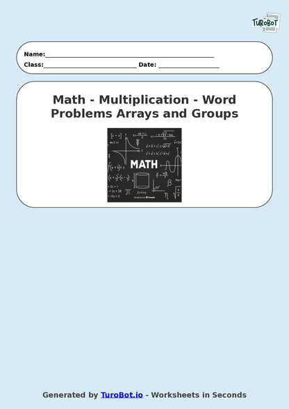Math - Multiplication - Year 3 - Word Problems Arrays and Groups