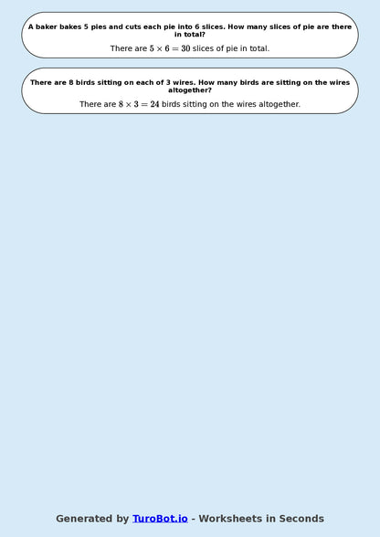 Math - Multiplication - Year 3 - Word Problems Arrays and Groups