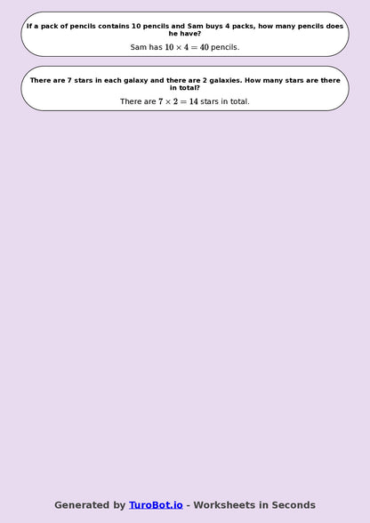 Math - Multiplication - Year 3 - Word Problems Multi Step Situations