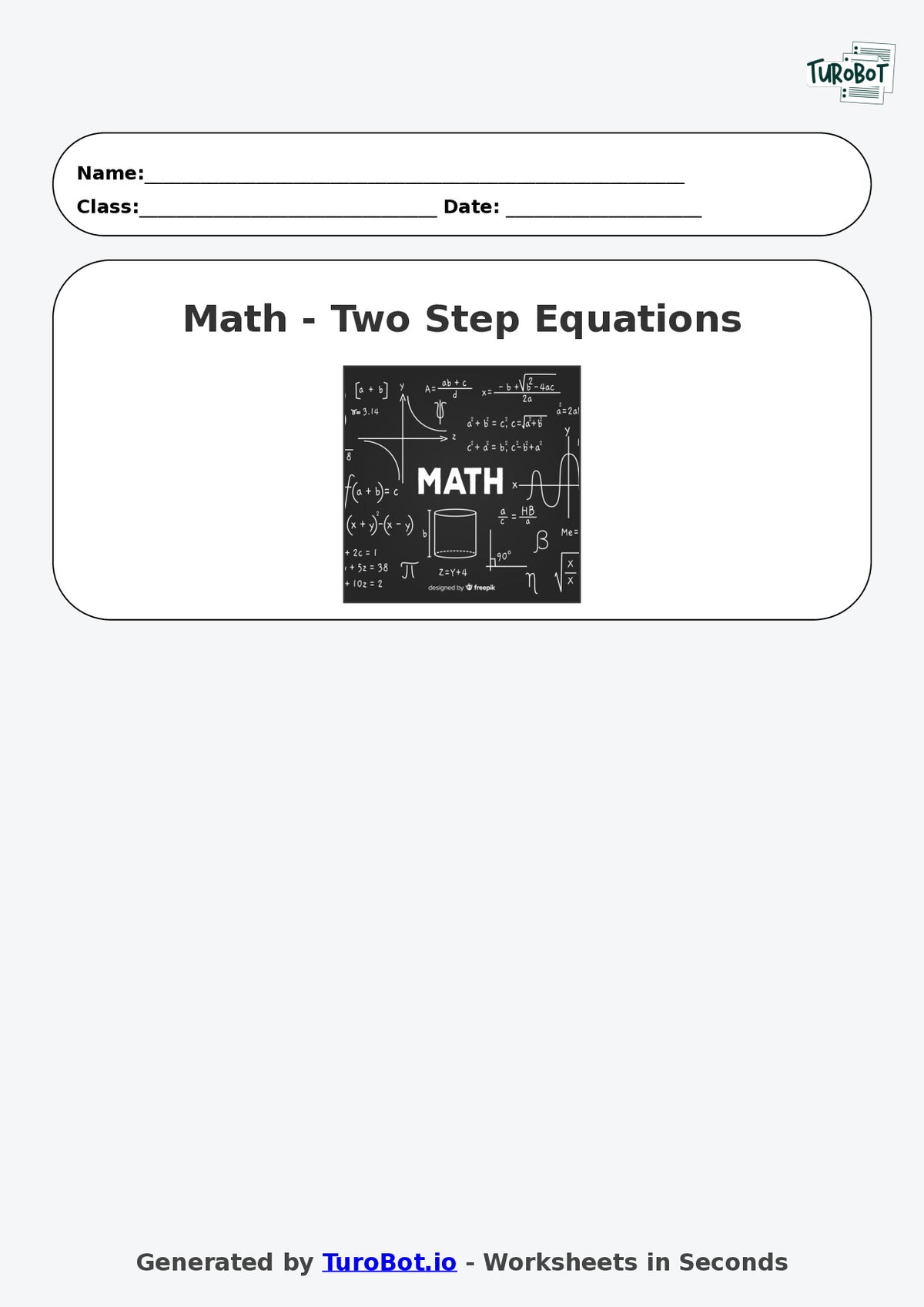 Math - Two Step Equations Exercise 6 - Year 7 - Exercise 6