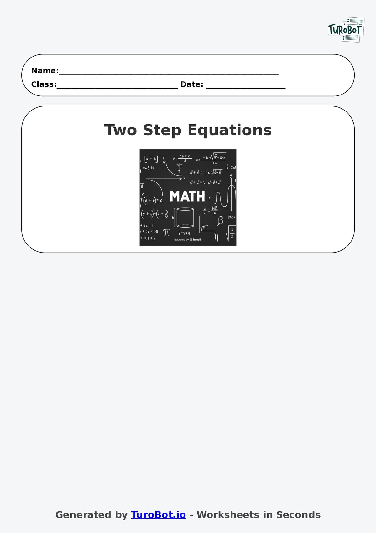 Math - Two Step Equations Exercise 7 - Year 7 - Exercise 7