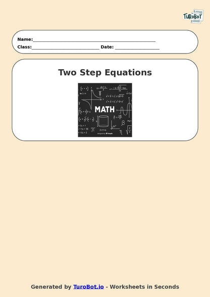 Math - Two Step Equations Exercise 9 - Year 7 - Exercise 9